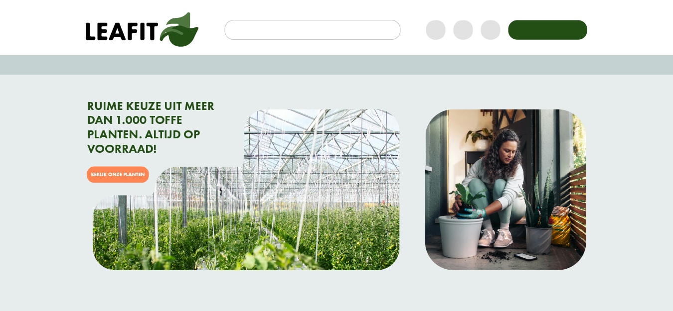 Voorbeeld van website in groene tinten