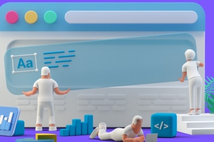 3D-illustratie van UI/UX-ontwerp